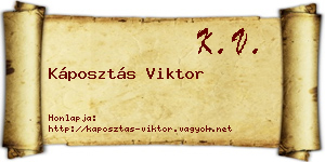 Káposztás Viktor névjegykártya