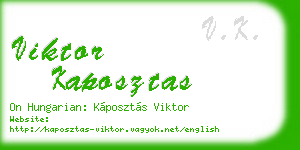 viktor kaposztas business card